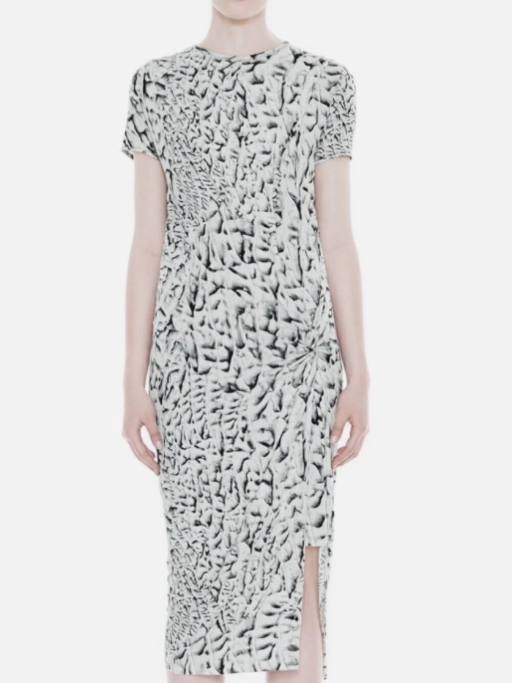 HELMUT LANG Dress "Strata" Soft jersey Grey Pencil Stretch Dress